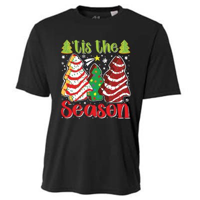 Funny Tis The Season Christmas Tree Cakes Debbie Cooling Performance Crew T-Shirt