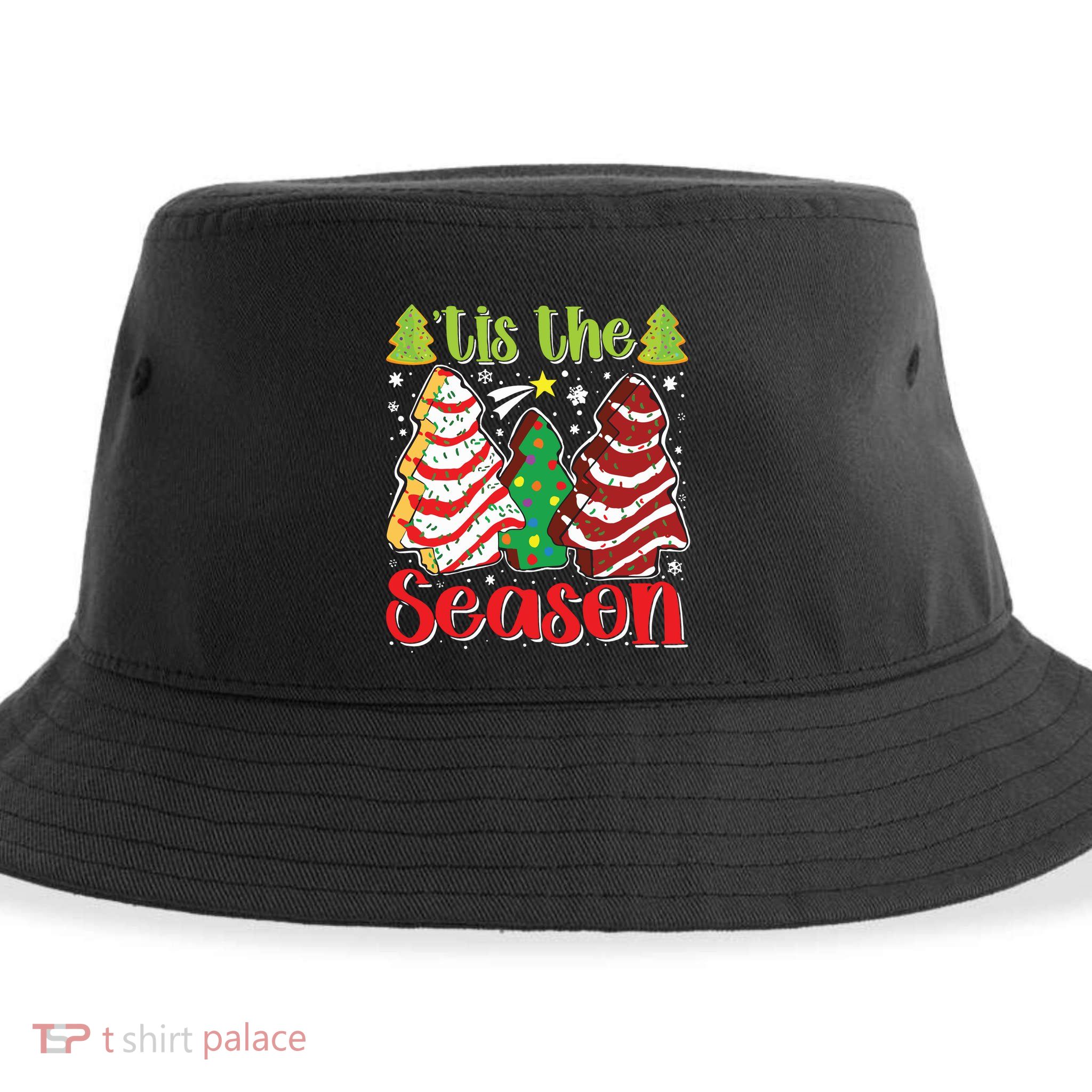 Funny Tis The Season Christmas Tree Cakes Debbie Sustainable Bucket Hat