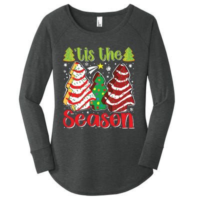 Funny Tis The Season Christmas Tree Cakes Debbie Women's Perfect Tri Tunic Long Sleeve Shirt