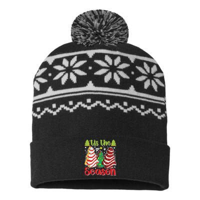 Funny Tis The Season Christmas Tree Cakes Debbie USA-Made Snowflake Beanie