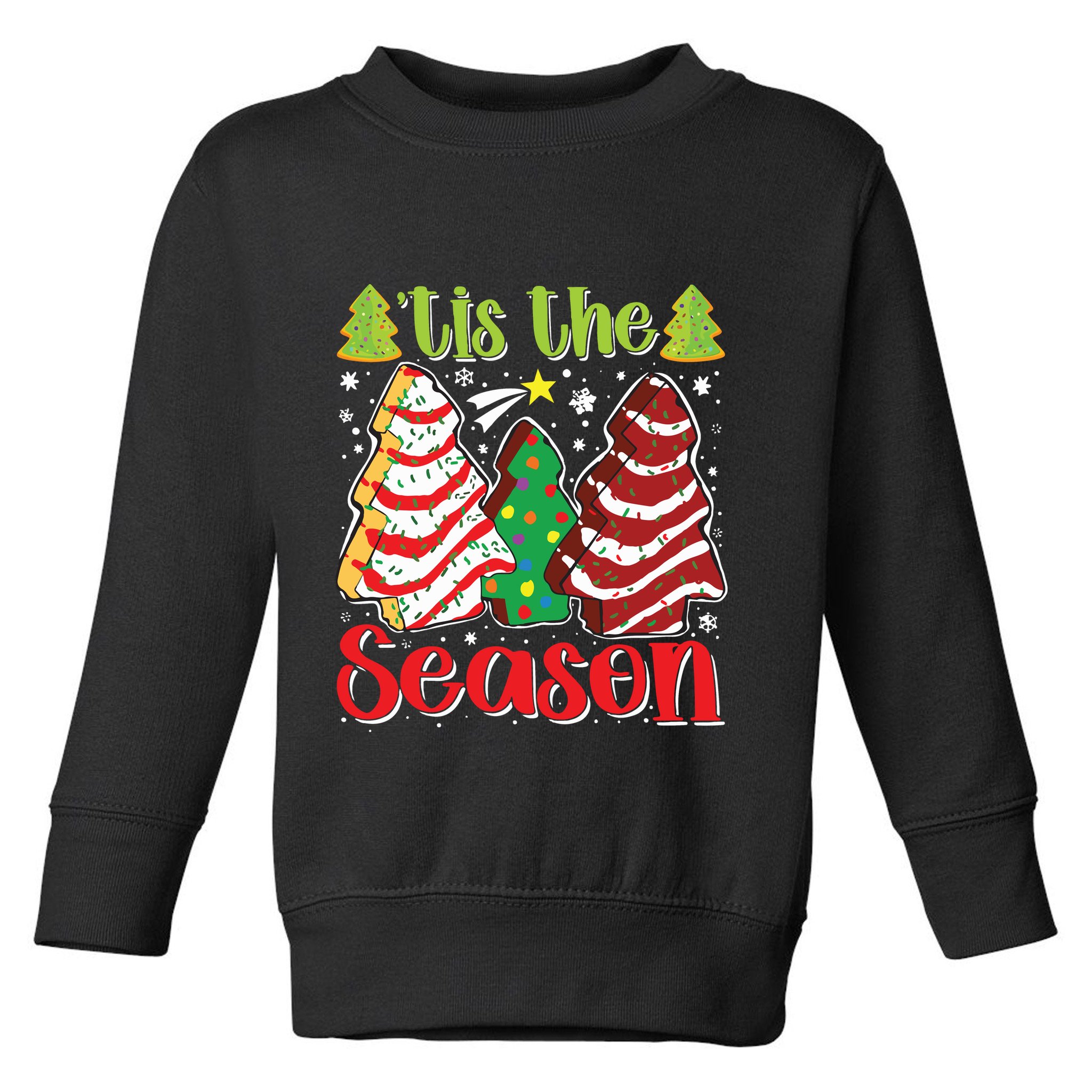 Funny Tis The Season Christmas Tree Cakes Debbie Toddler Sweatshirt