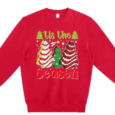 Funny Tis The Season Christmas Tree Cakes Debbie Premium Crewneck Sweatshirt