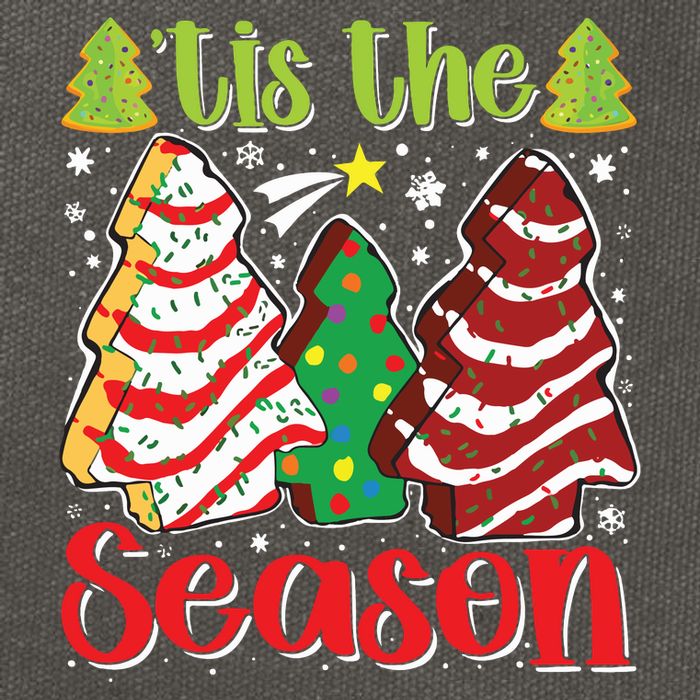 Funny Tis The Season Christmas Tree Cakes Debbie Cotton Canvas Backpack