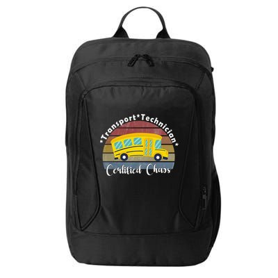 Funny Transport Technician Certified Chaos School Bus City Backpack