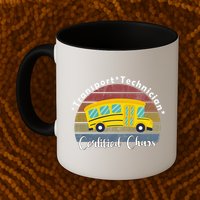 Funny Transport Technician Certified Chaos School Bus Mug
