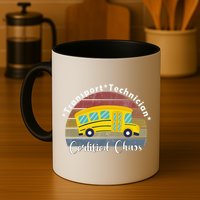 Funny Transport Technician Certified Chaos School Bus Mug
