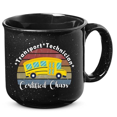 Funny Transport Technician Certified Chaos School Bus 15oz Campfire Ceramic Mug