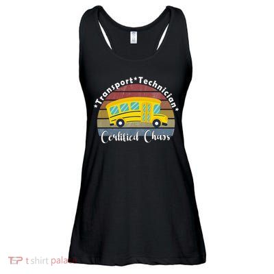 Funny Transport Technician Certified Chaos School Bus Ladies Essential Flowy Tank