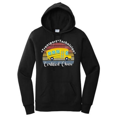 Funny Transport Technician Certified Chaos School Bus Women's Pullover Hoodie