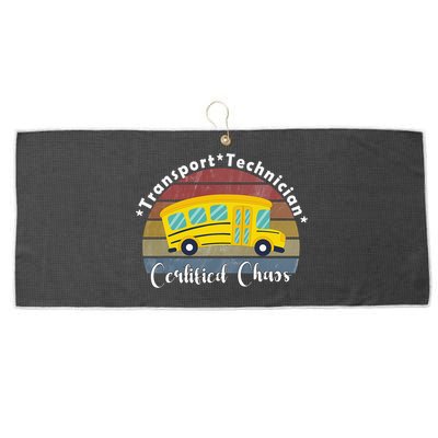 Funny Transport Technician Certified Chaos School Bus Large Microfiber Waffle Golf Towel