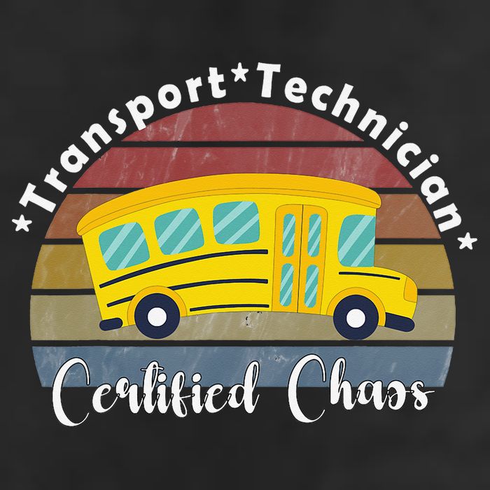 Funny Transport Technician Certified Chaos School Bus Large Microfiber Waffle Golf Towel
