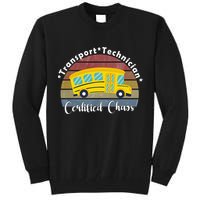 Funny Transport Technician Certified Chaos School Bus Tall Sweatshirt