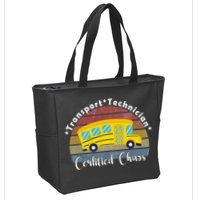 Funny Transport Technician Certified Chaos School Bus Zip Tote Bag