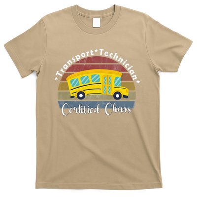 Funny Transport Technician Certified Chaos School Bus T-Shirt