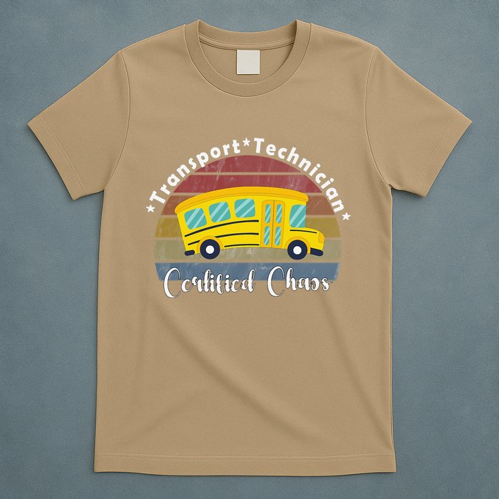 Funny Transport Technician Certified Chaos School Bus T-Shirt