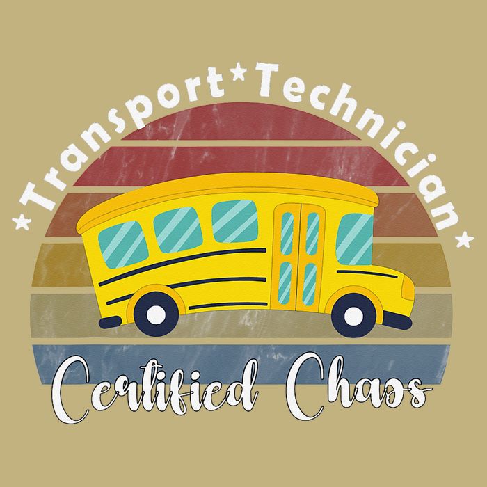 Funny Transport Technician Certified Chaos School Bus T-Shirt