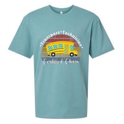 Funny Transport Technician Certified Chaos School Bus Sueded Cloud Jersey T-Shirt