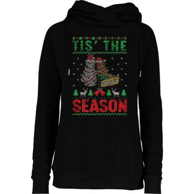 Funny Tis The Season Christmas Tree Cakes Debbie Womens Funnel Neck Pullover Hood