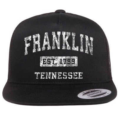 Franklin Tennessee Tn Vintage Established Flat Bill Trucker Hat
