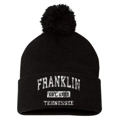 Franklin Tennessee Tn Vintage Established Pom Pom 12in Knit Beanie