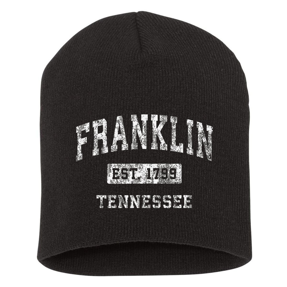 Franklin Tennessee Tn Vintage Established Short Acrylic Beanie