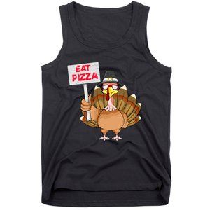 Funny Thanksgiving Turkey Pizza Sign Tank Top