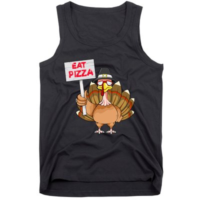 Funny Thanksgiving Turkey Pizza Sign Tank Top