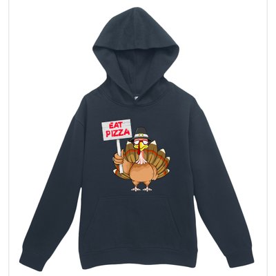 Funny Thanksgiving Turkey Pizza Sign Urban Pullover Hoodie