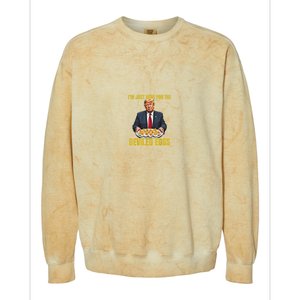 Funny Trump Thanksgiving IM Just Here For The Deviled Eggs Colorblast Crewneck Sweatshirt