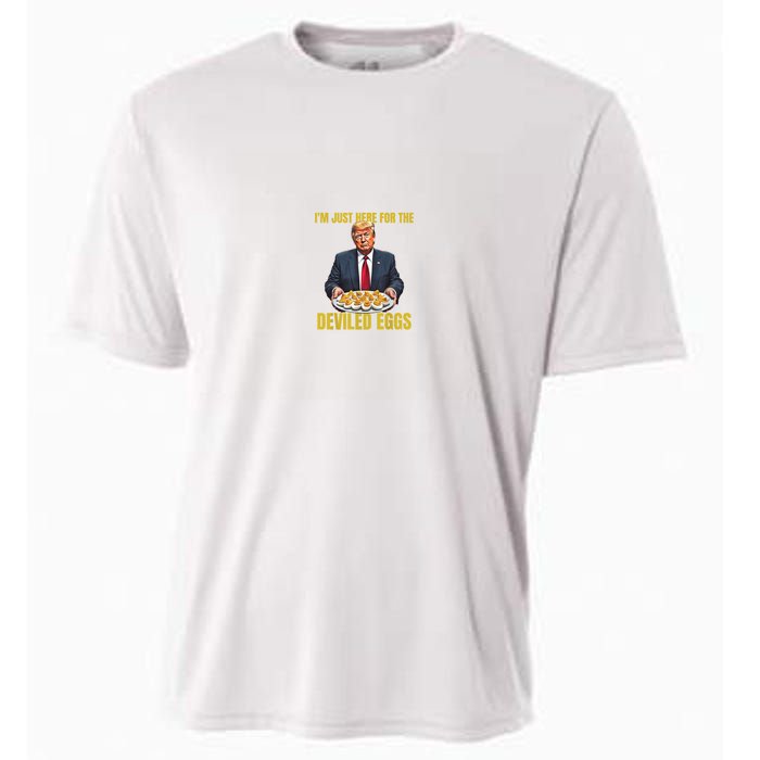 Funny Trump Thanksgiving IM Just Here For The Deviled Eggs Cooling Performance Crew T-Shirt