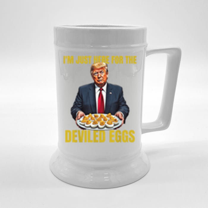 Funny Trump Thanksgiving IM Just Here For The Deviled Eggs Beer Stein