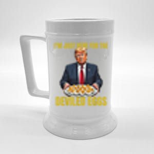 Funny Trump Thanksgiving IM Just Here For The Deviled Eggs Beer Stein