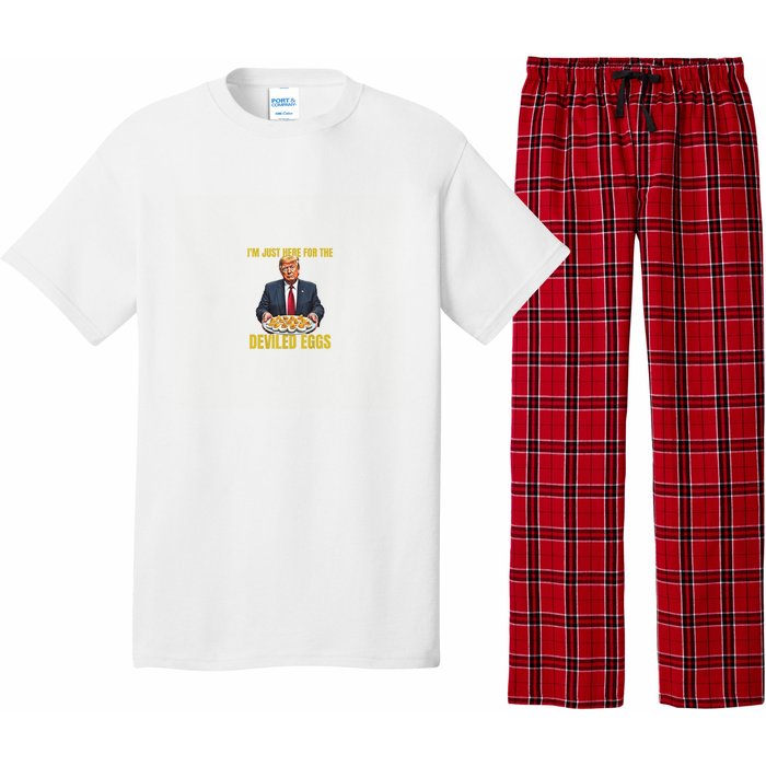 Funny Trump Thanksgiving IM Just Here For The Deviled Eggs Pajama Set