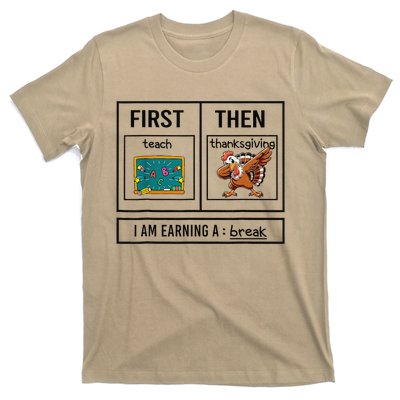 First Teach Then Thanksgiving IM Earning A Break Teacher T-Shirt