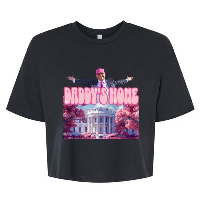 Funny Trump Take America Back DaddyS Home Trump Pink 2024 Bella+Canvas Jersey Crop Tee