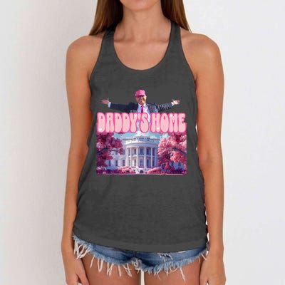 Funny Trump Take America Back DaddyS Home Trump Pink 2024 Women's Knotted Racerback Tank