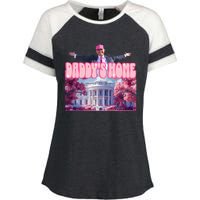 Funny Trump Take America Back DaddyS Home Trump Pink 2024 Enza Ladies Jersey Colorblock Tee