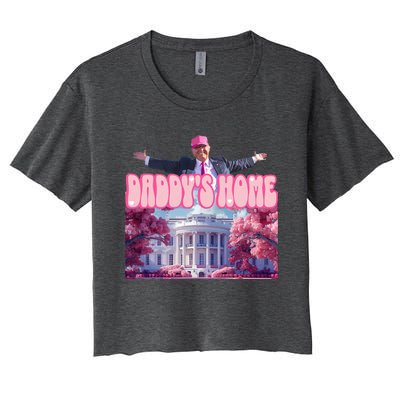 Funny Trump Take America Back DaddyS Home Trump Pink 2024 Women's Crop Top Tee