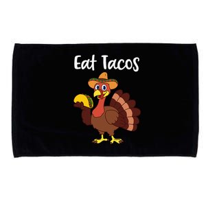 Funny Thanksgiving Turkey Day Eat Tacos Microfiber Hand Towel