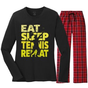 Funny Tennisplayer & Tennis Women's Long Sleeve Flannel Pajama Set 