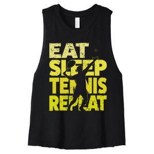 Funny Tennisplayer & Tennis Women's Racerback Cropped Tank