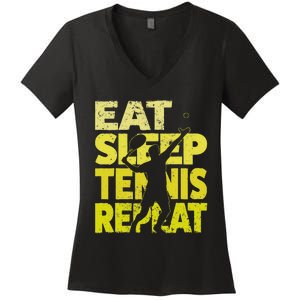 Funny Tennisplayer & Tennis Women's V-Neck T-Shirt