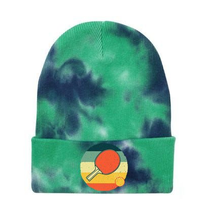 Funny Table Tennis Design For Men Women Ping Pong Players Tie Dye 12in Knit Beanie