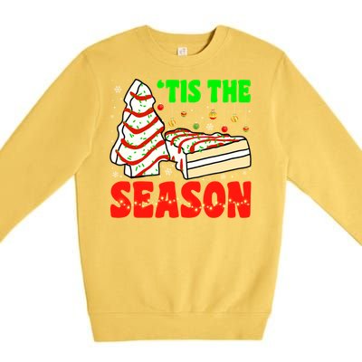 Funny 'Tis The Season Xmas Snack Tree Holiday Christmas Cake Gift Premium Crewneck Sweatshirt