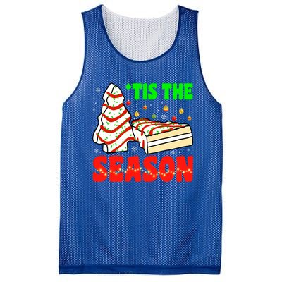 Funny 'Tis The Season Xmas Snack Tree Holiday Christmas Cake Gift Mesh Reversible Basketball Jersey Tank