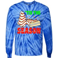 Funny 'Tis The Season Xmas Snack Tree Holiday Christmas Cake Gift Tie-Dye Long Sleeve Shirt