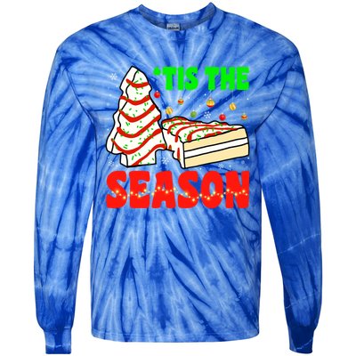 Funny 'Tis The Season Xmas Snack Tree Holiday Christmas Cake Gift Tie-Dye Long Sleeve Shirt