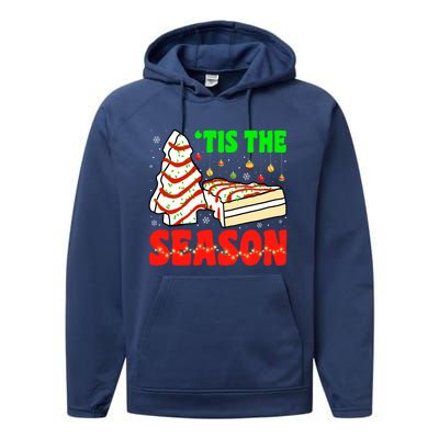 Funny 'Tis The Season Xmas Snack Tree Holiday Christmas Cake Gift Performance Fleece Hoodie