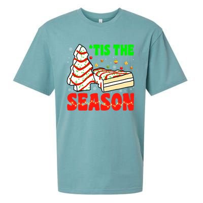 Funny 'Tis The Season Xmas Snack Tree Holiday Christmas Cake Gift Sueded Cloud Jersey T-Shirt