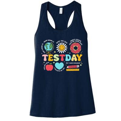 Funny Teacher Test Day Motivational Teacher Starr Test Day Women's Racerback Tank